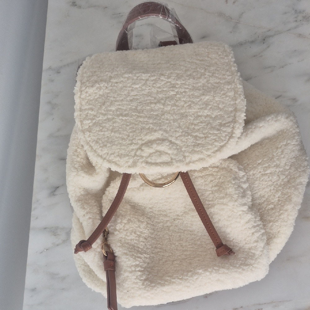 Forever 21 Cream Sherpa Backpack